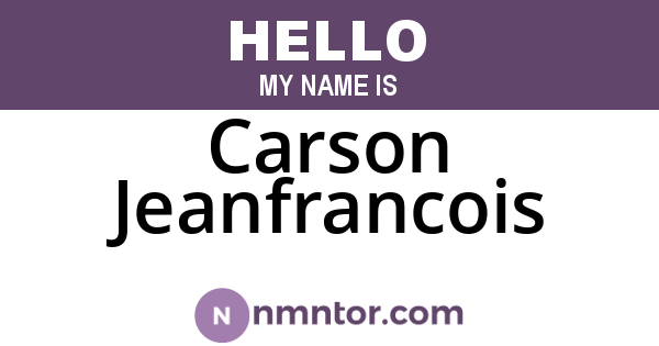 Carson Jeanfrancois
