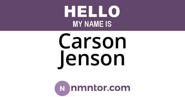 Carson Jenson