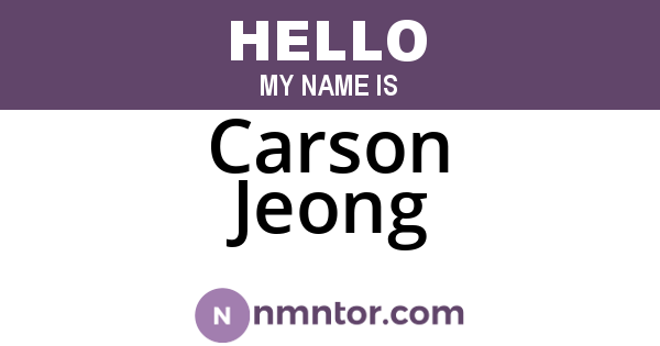 Carson Jeong