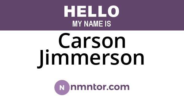 Carson Jimmerson