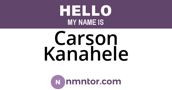 Carson Kanahele