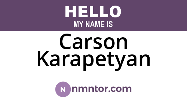 Carson Karapetyan