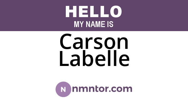 Carson Labelle