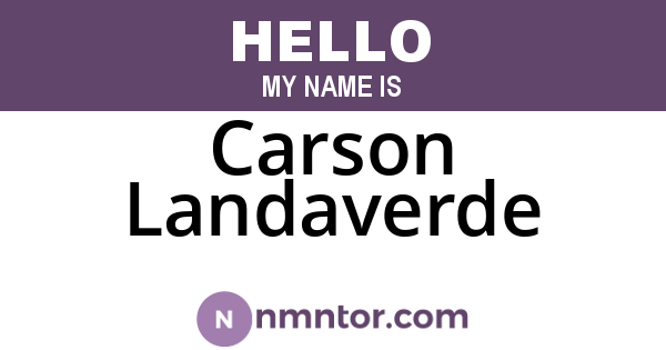 Carson Landaverde