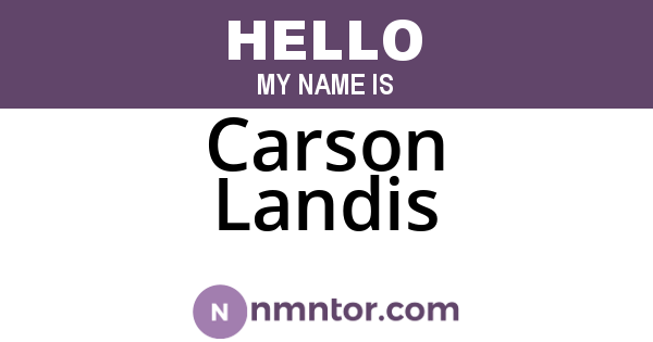 Carson Landis