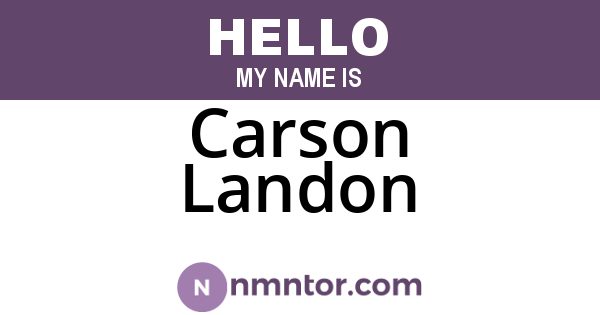 Carson Landon