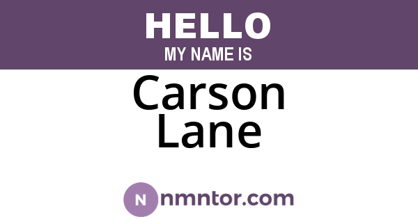 Carson Lane