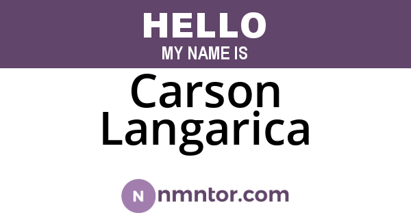 Carson Langarica