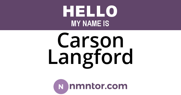 Carson Langford