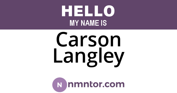 Carson Langley