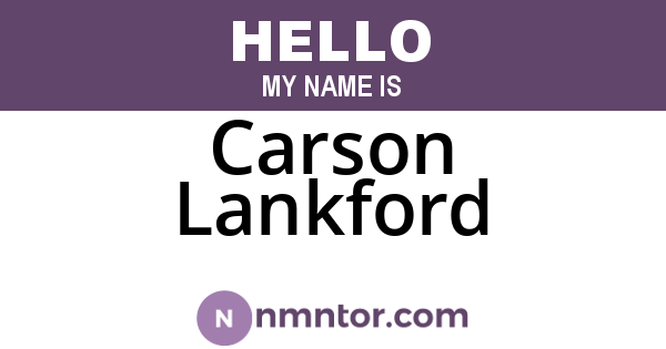 Carson Lankford