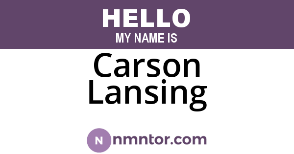 Carson Lansing