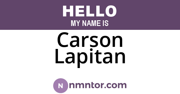 Carson Lapitan