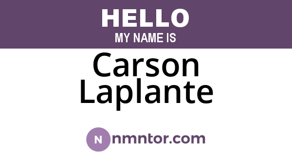 Carson Laplante