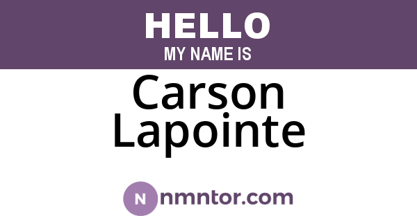 Carson Lapointe