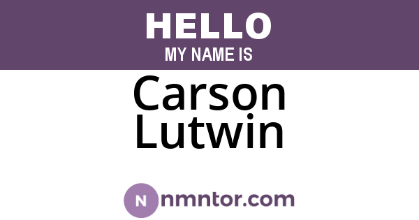 Carson Lutwin