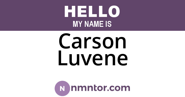 Carson Luvene