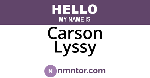 Carson Lyssy