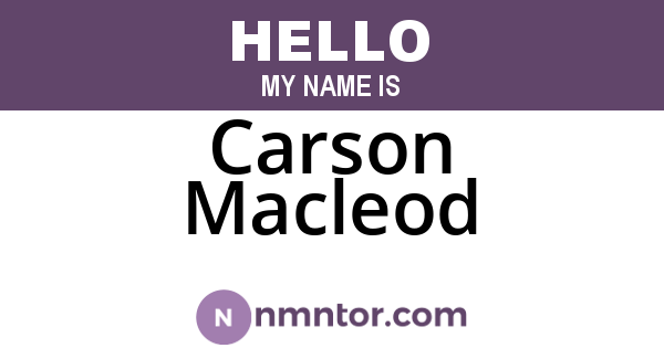 Carson Macleod