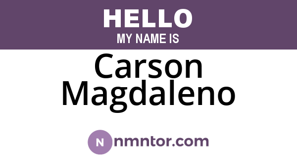 Carson Magdaleno