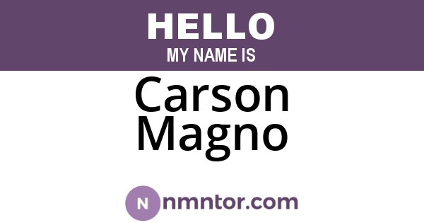 Carson Magno
