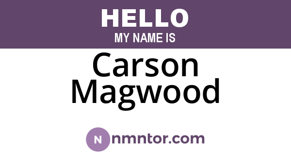 Carson Magwood
