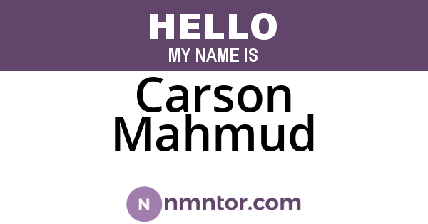 Carson Mahmud