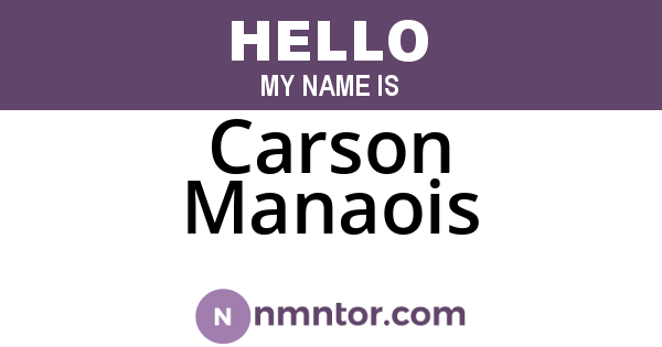 Carson Manaois
