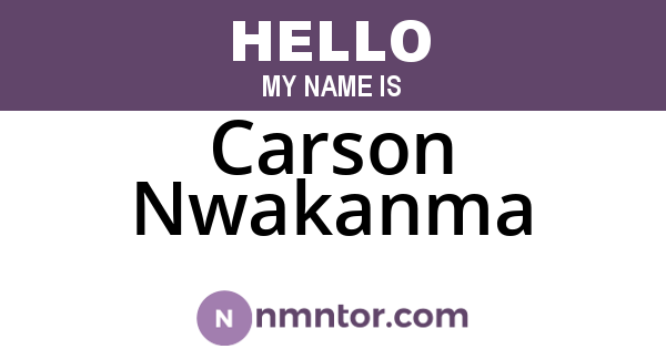 Carson Nwakanma