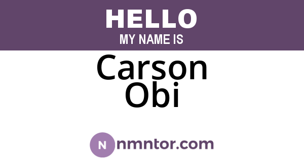 Carson Obi
