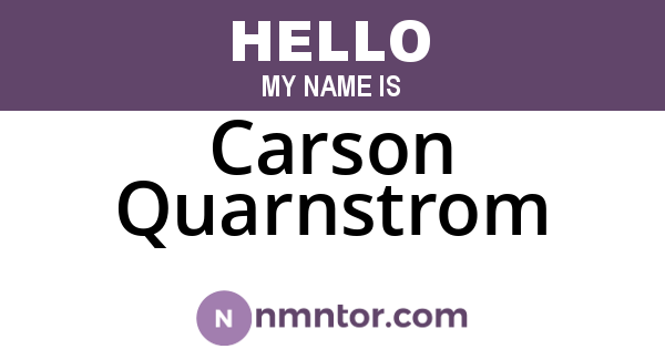 Carson Quarnstrom