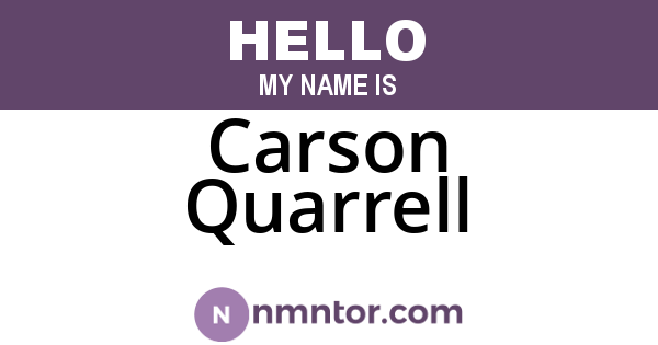Carson Quarrell