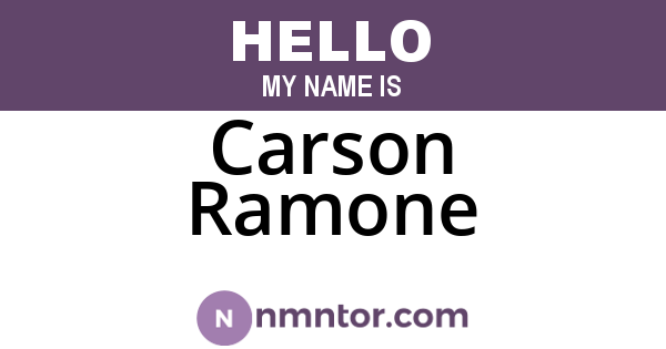 Carson Ramone