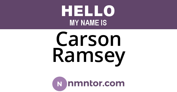 Carson Ramsey