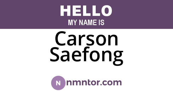 Carson Saefong