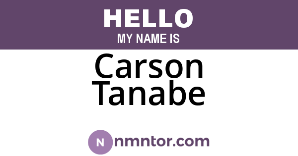 Carson Tanabe