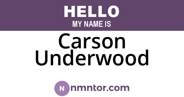 Carson Underwood