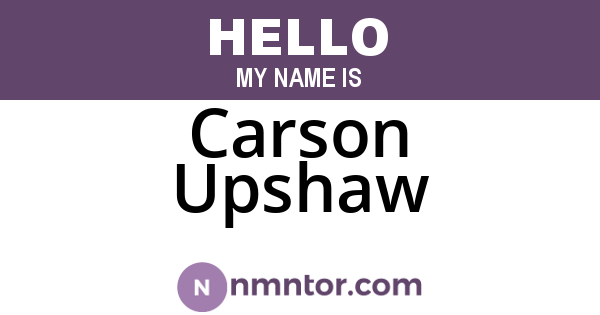 Carson Upshaw