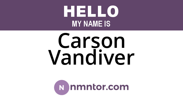 Carson Vandiver