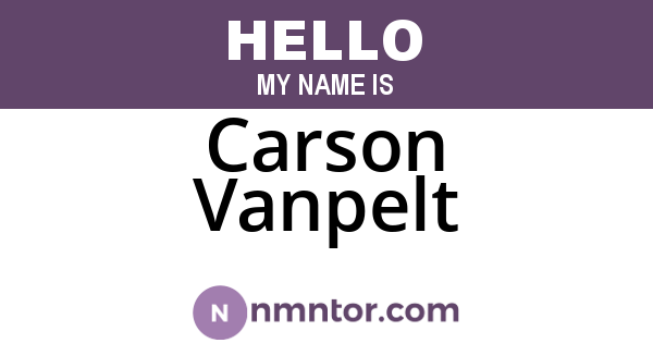 Carson Vanpelt