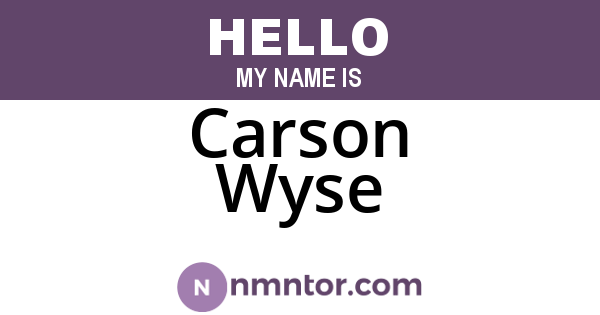 Carson Wyse