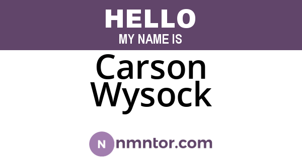 Carson Wysock
