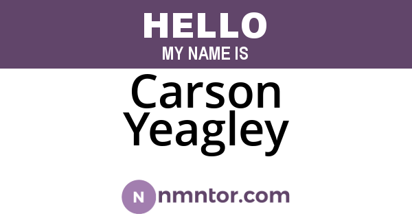 Carson Yeagley