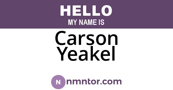 Carson Yeakel