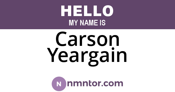 Carson Yeargain