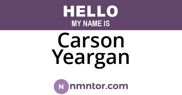 Carson Yeargan