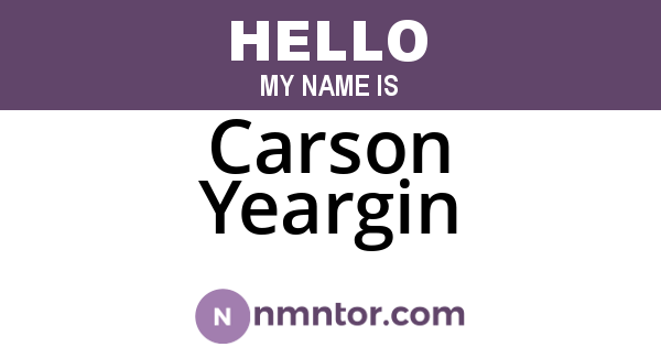Carson Yeargin