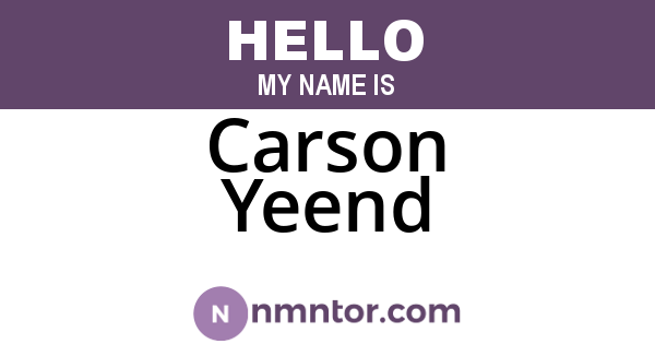 Carson Yeend
