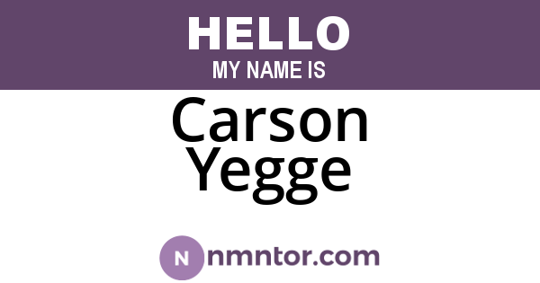 Carson Yegge