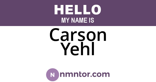 Carson Yehl